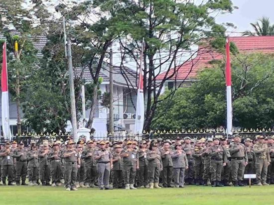 Satpol PP Kalteng Ikuti dan Amankan Apel Besar serta Halalbihalal 1 Syawal 1446 H Pemprov Kalteng