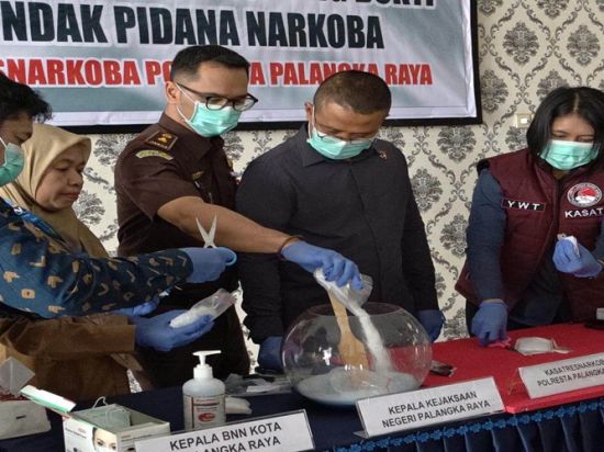 Polresta Palangka Raya Musnahkan Ratusan Gram Sabu dan 500 Butir Ekstasi