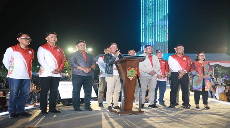 Header Spesial HUT ke-80 RI, Huma Betang Night Hadir Lebih Meriah Penuh Semangat PersatuanGubernur Kalteng H. Agustiar Sabran saat menyampaikan sambutannya