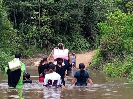 Akses Jalan Utama  Warga di Utara Kotim Masih Terendam Banjir 