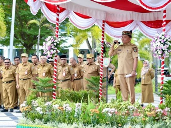 Gubernur Agustiar Sabran Pimpin Apel Besar di Lingkup Pemprov Kalteng