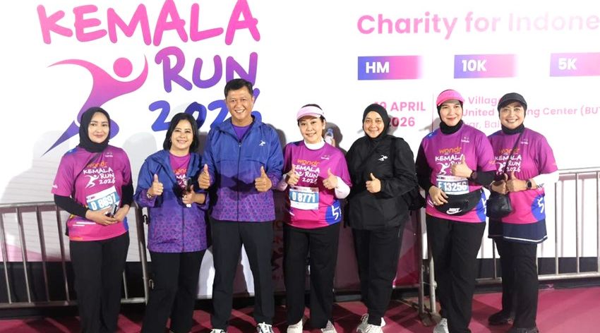 Kapolda dan Ketua Bhayangkari Kalteng Lari di Bali, Galang Donasi Korban Banjir Lewat Kemala Run 2026