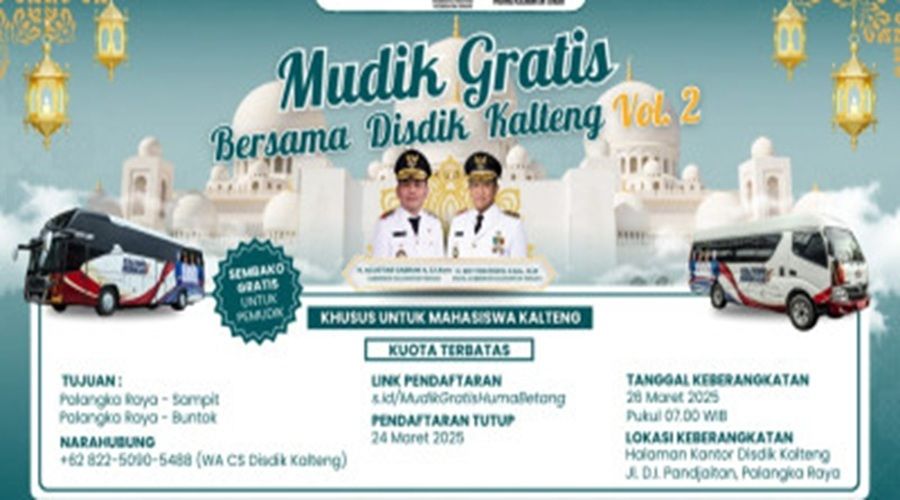 Header Pemprov Kalteng Gelar Mudik Gratis Untuk Mahasiswa