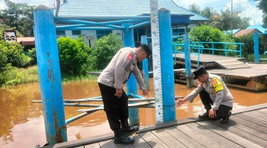 Header Debit Air di Sungai Rungan Menurun, Polisi Antisipasi Bencana Banjir