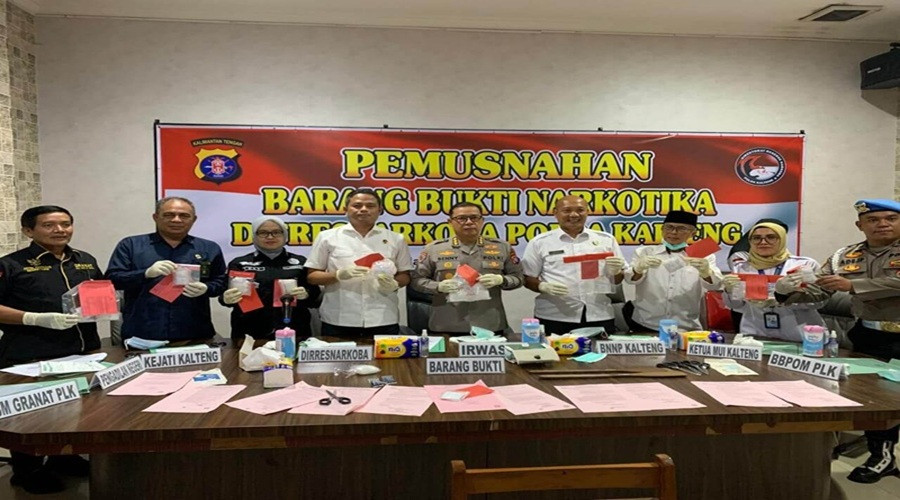 Header 1,25 Kilogram Sabu dan Puluhan Butir Ekstasi Dimusnahkan